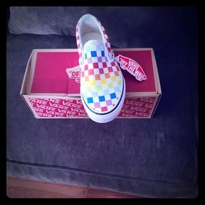 Brand new checkerboard Van sneakers